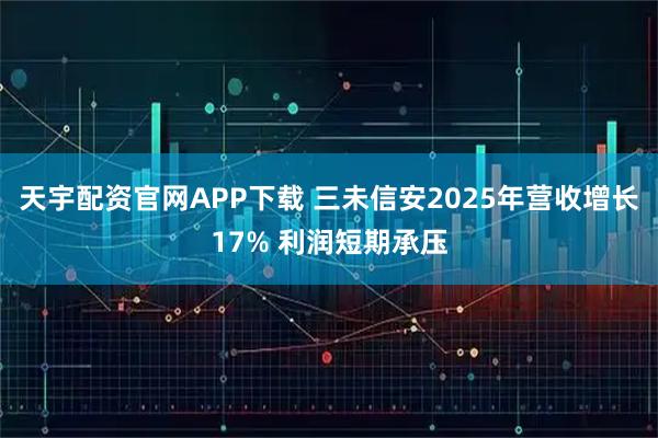 天宇配资官网APP下载 三未信安2025年营收增长17% 利润短期承压