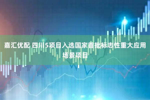 嘉汇优配 四川5项目入选国家首批标志性重大应用场景项目